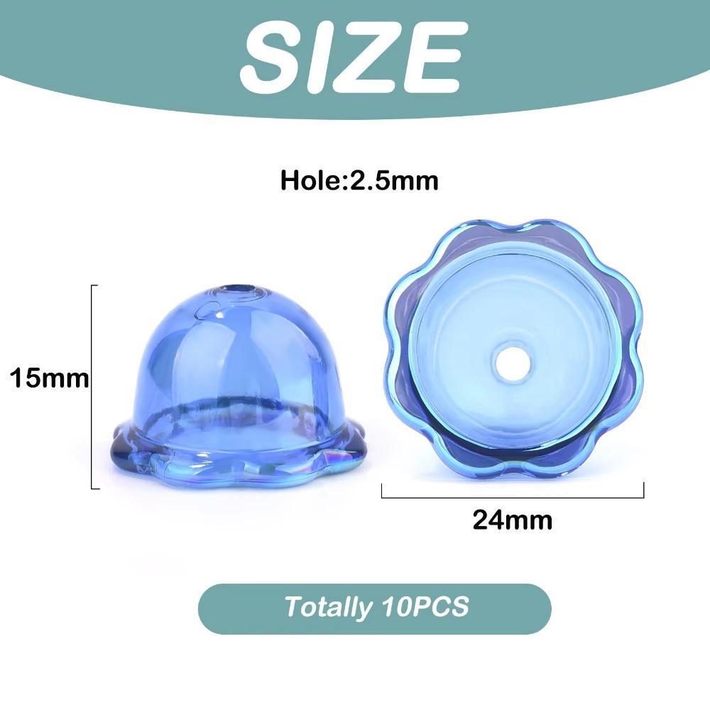 10pcs Transparent Flower Bead Caps Multi-Petal Wind Bell Beads Petal Charms Beads Earring Jewelry