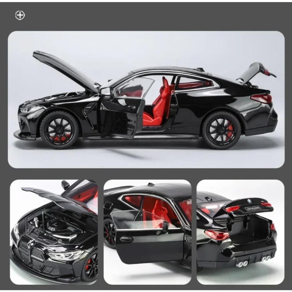 1/24 Scale BMW M4 Sport Alloy Car Model Simulation Diecast Toy Vehicle Collection Home Decor Children Boy Birthday Gift Toy Car