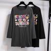 Women's Korean Style Plus Size Solid Color Long Sleeve T-Shirt - Fashionable Hot Stamping, Casual and Versatile for Autumn 2025