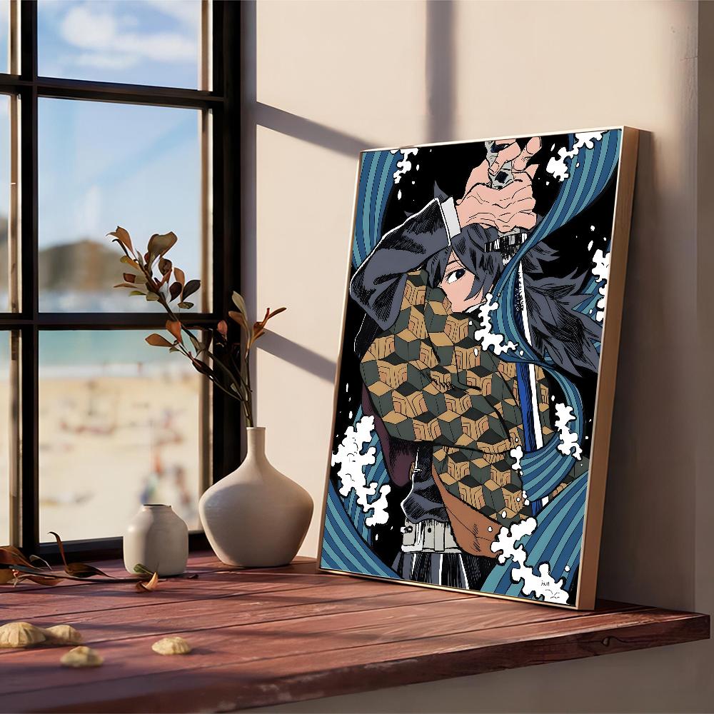 Клинок рассекающий демонов Томиока Гию Сделай сам липкий постер Фантазийная наклейка на стену для украшения гостиной, бара, декор стены