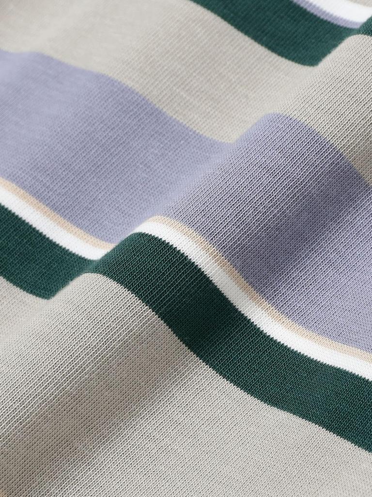 Beams S/S TEE Multi-Border T-Shirt Men's LT.GREY Medium 11041340803