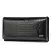 Women Wallet Genuine Leather Female Coin Purses Ladies ID Card Holder Handbag Wife Gifts Luxury Handbag, Crocodile Pattern Cowhide Wallet