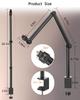 Hemmotop Camera Arm, Microphone Stand, Integrated Clamp, 1.25kg Load Capacity, Smartphone Arm, 360° & 340° Adjustable Angle, Desk Mount Stand, Copy