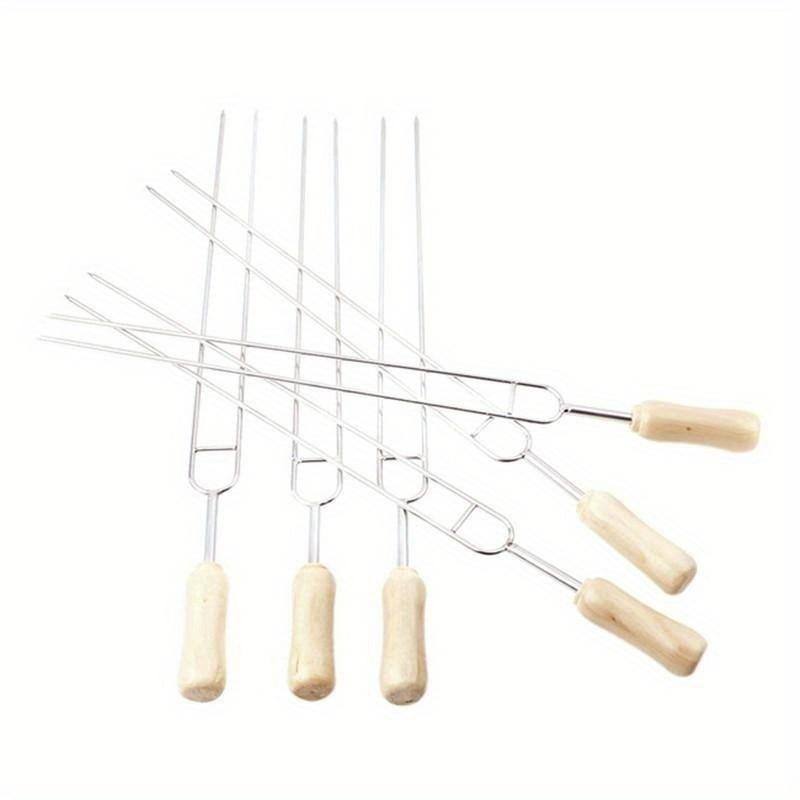 6 шт./набор инструментов для барбекю из нержавеющей стали, вилка для гриля мяса в форме буквы U, держатель для кукурузы для приготовления пищи на открытом воздухе, вилка для барбекю, инструмент