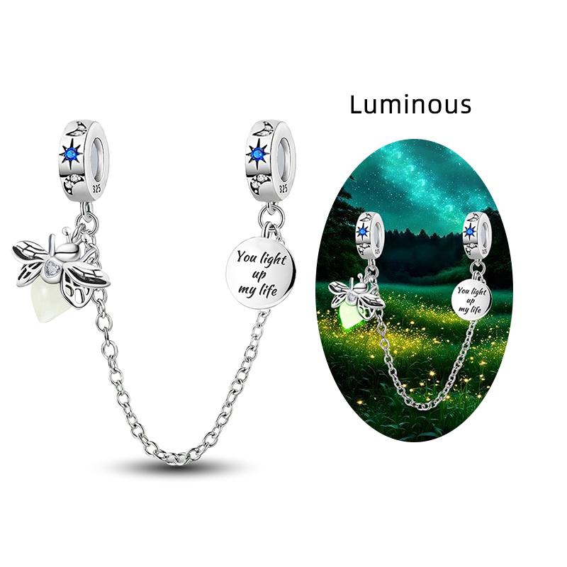 Оригинальные медные шармы-бусины, светящийся люминесцентный кулон в виде пчелы, светлячка, бабочки для браслета, шарма, DIY ювелирных изделий