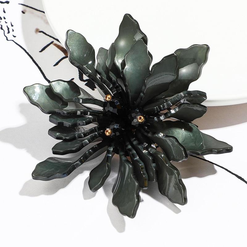 Blucome Acrylic Colorful Flower Brooch for Women Coat Bag Hijab Pins New Year Gift