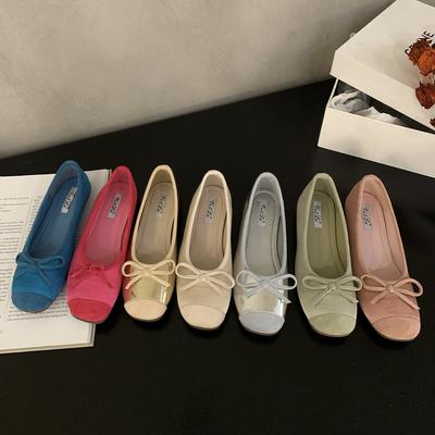 Нежные вечерние туфли на плоской подошве Fairy wind женские туфли 2024 года, новые весенне-летние французские серебристые одинарные туфли женские балетки