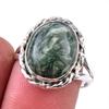 Natural Seraphinite Gemstone 925 Solid Sterling Silver Jewelry Ring Size 8 M8w11