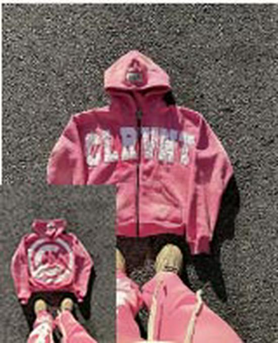 Худи на молнии с принтом надписи CLRVNT 2025 - Стиль знаменитости плохого парня