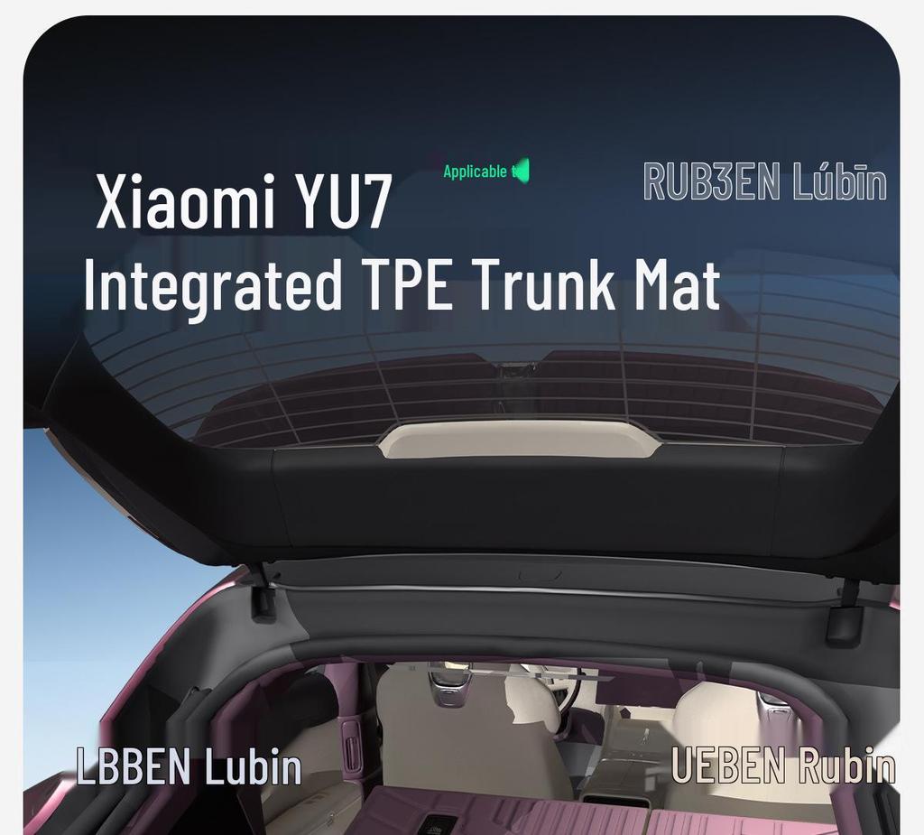 Xiaomi YU7 TPE Anti-Slip Trunk Mat, Iris Purple – Durable, Wear-Resistant Interior Accessory.
