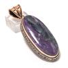Russian Charoite Handmade Copper Jewelry Pendant 2.64" R5q28