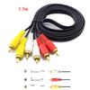 1.5m 3 RCA Male To Male 4N OFC Audio Video AV Cable for Home DVD TV Amplifier CD Soundbox RCA Wire
