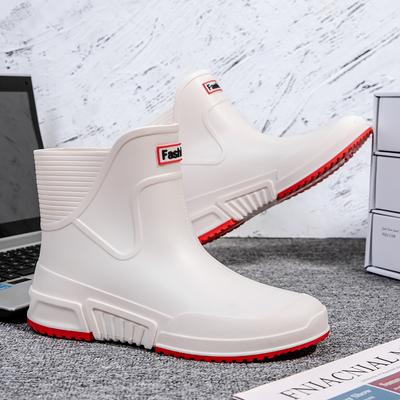 Полусапоги мужские и женские дождевые туфли нескользящие и водонепроницаемые модные резиновые сапоги с флисовой подкладкой, терморезиновая обувь, короткие полусапоги, чехлы для обуви от воды