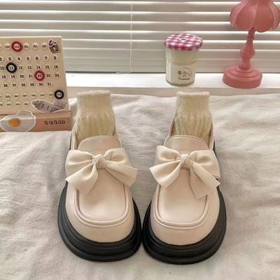 Женские туфли с бантом Женская обувь в японском стиле Лолита Мэри Джейн Мокасины белого цвета Готика Высокое качество Оригинал Новые в AH