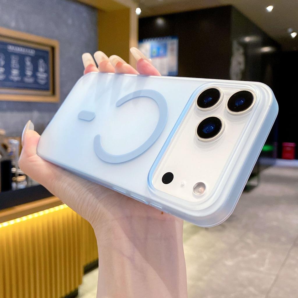 Подходит для IPhone17promax Чехол для телефона с магнитной присоской Ice Fog Матовый Apple 16 Премиальный Ультратонкий 15 Защитный чехол