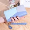 New Women's Wallet Long Contrast Panel Zipper Tassel Large Capacity Wallet Mobile Case