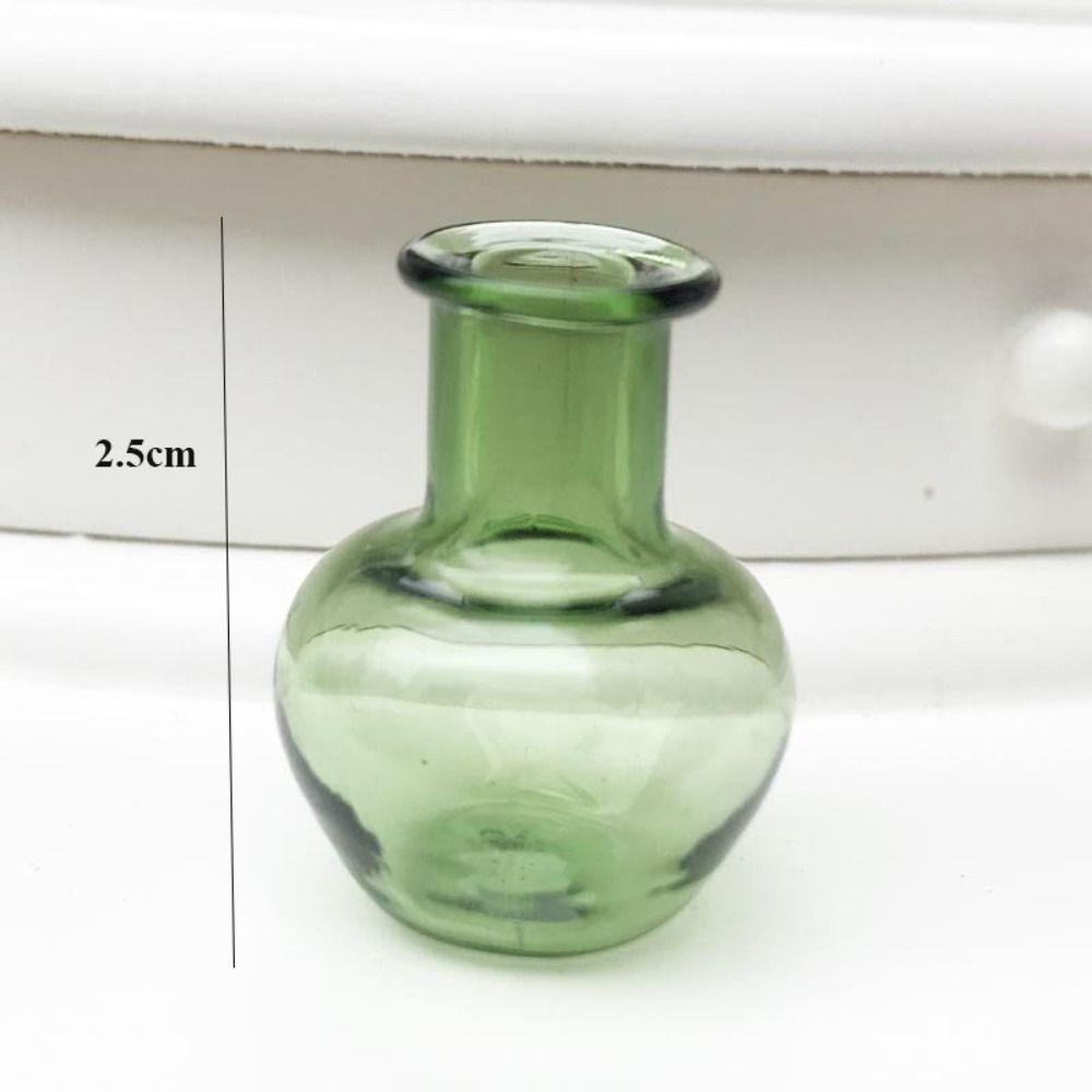 2pcs 6 Colors 1:12 DIY Kitchen Ornament Mini Glass Vase Doll House Decora Dollhouse Miniatures Vase