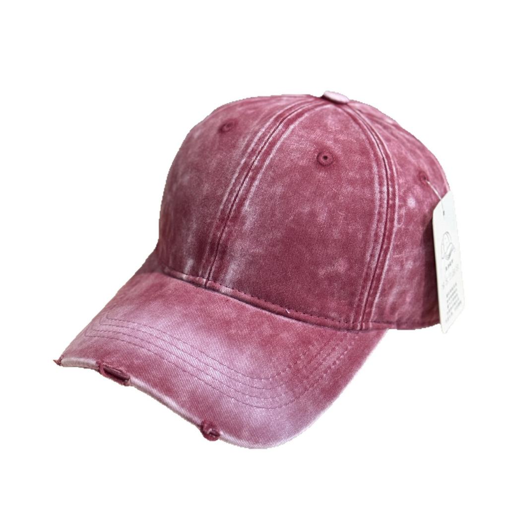 Autumn Personalized Frayed Soft Top Baseball Hat for Men and Women New Versatile Large Head Circumference Showing Face Small Gradient Peaked Hat Trend