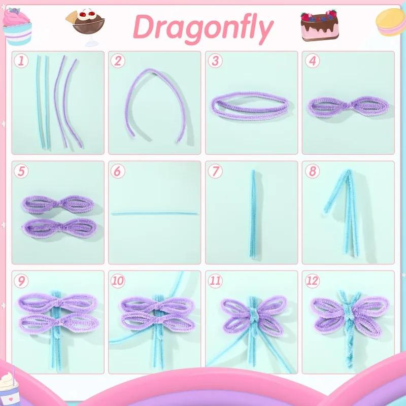 Сделай сам Плюшевая проволока-синельная проволока для труб Творческие проволочные очистители Цветные плюшевые стебли Проволочная скручивающаяся палочка Полоска для волос Детская ручная работа