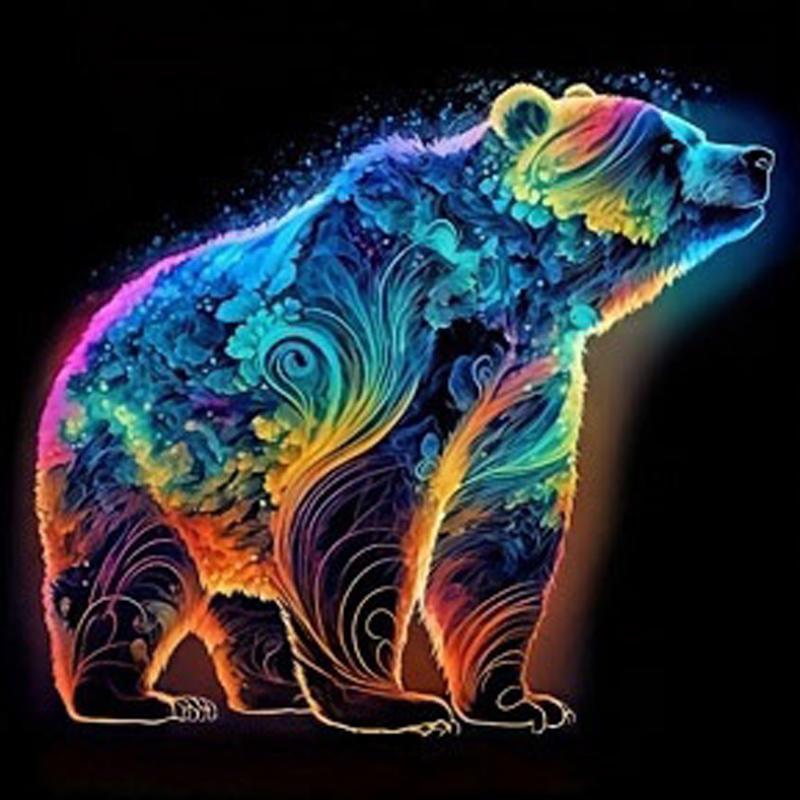 Полная 5D DIY Алмазная Живопись Расписной Медведь Алмазная Вышивка Полный Крестик Домашний Декор Ручная Работа Подарок