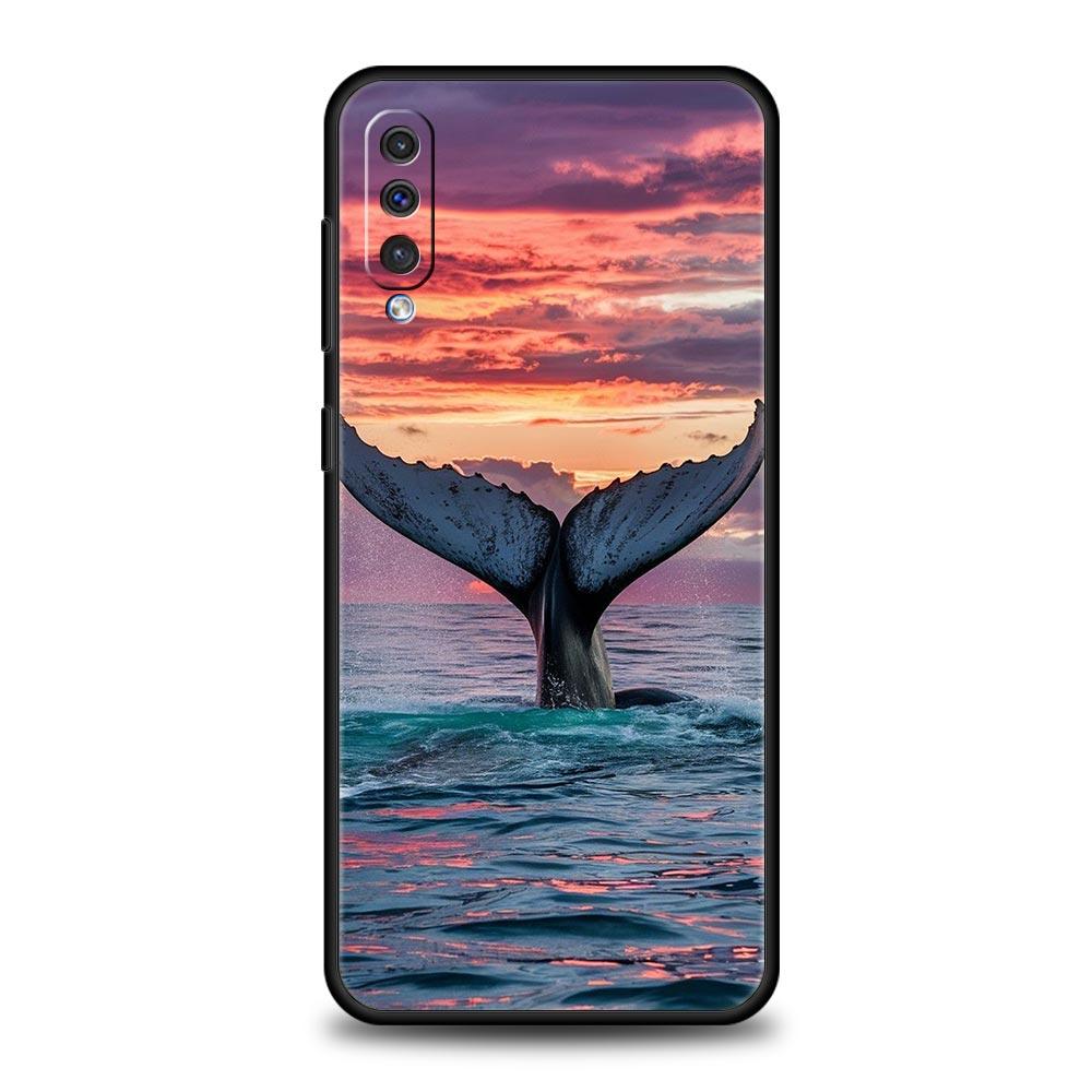 Чехол Для Samsung A56 A36 A26 A54 A52 A24 A14 A50 A70 A40 A06 A12 A22 A34 A42 A32 5G A04s A16 Обложка Океан Кит Акула Плавает
