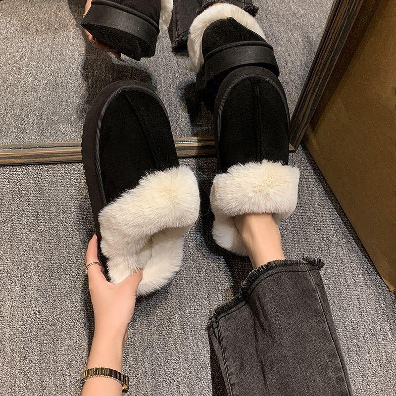 2025 Autumn and Winter New Outer Wear Thick-soled Heightening Warm Cotton Shoes Student Dormitory Home Soft-soled Non-slip Cotton Slippers Women