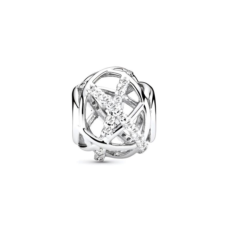 Pandora Brilliant Line Hollow Charm 925 Silver Pendant Women's Style 791388CZ