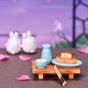Playful Resin Rabbit Eat Mooncake Micro Landscape Decor Enhancing Festive Seasonal Displays