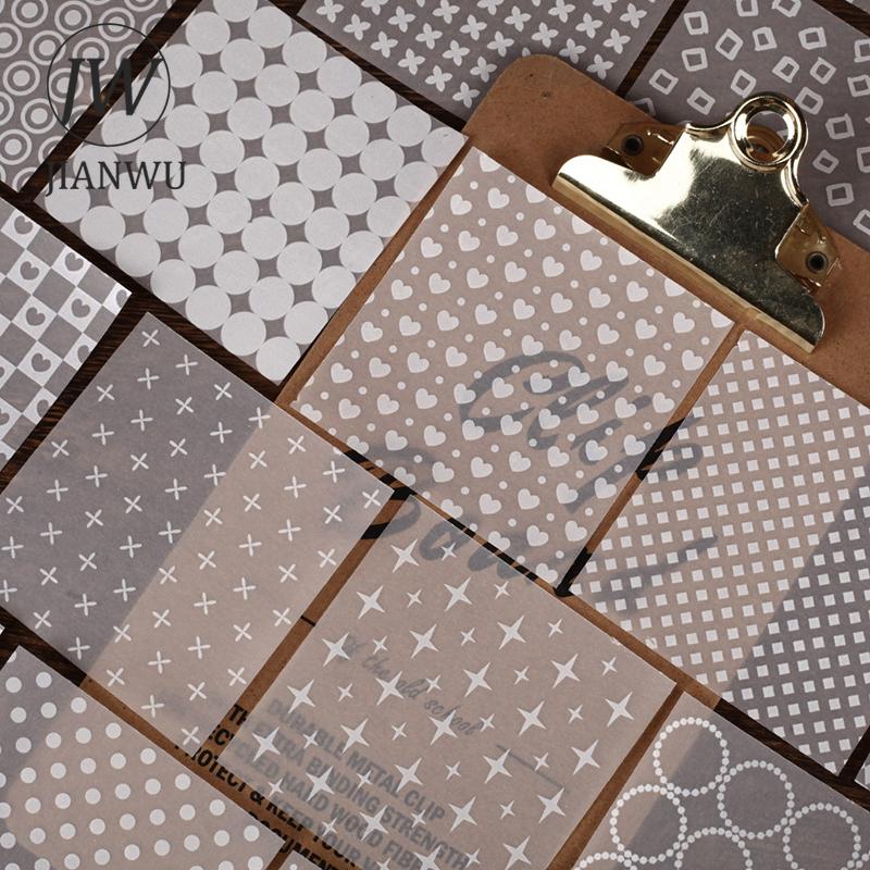 JIANWU Polka Dot Series Vintage Love Star Round Landscape Collage Scrapbooking Material Paper Creative Junk Journal Stationery