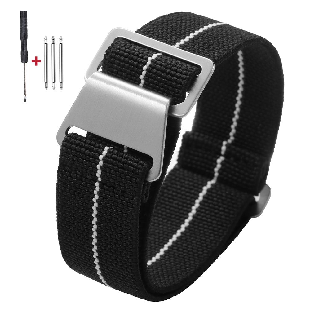 French Military Parachute Comfortable Elastic Nylon Watch Band 18mm 20mm 22mm for Seiko for Tudor for Rolex Strap Sport Bracelet