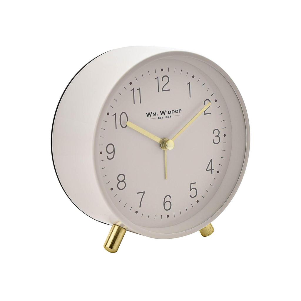 Hometime Alarm Clock Metal Feet Light & Snooze - White