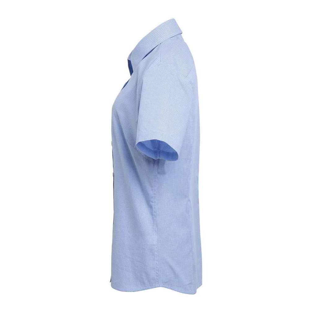 Premier Womens/Ladies Microcheck Short Sleeve Cotton Shirt
