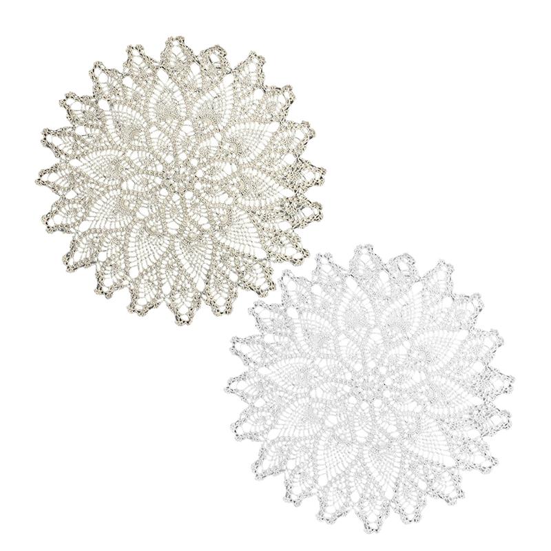 Handmade Crochet Cotton Thread Round Table Cloth European American Country Lampshade Hollow out Tablecloth Diameter 60cm