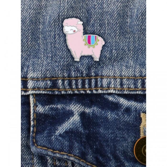 Grindstore Значок-булавка с эмалью «Нежно-розовая лама»