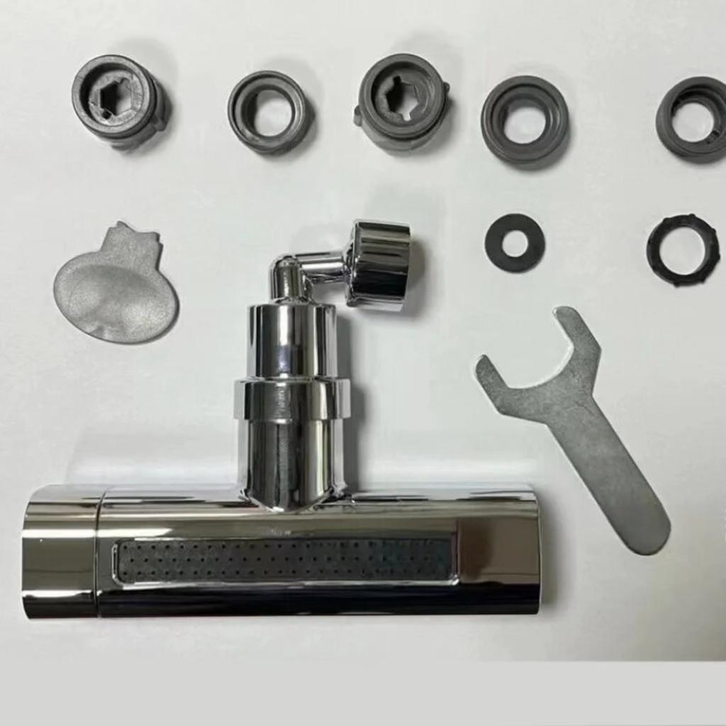 Удлинитель для кухонного смесителя с тремя фиксаторами и защитой от брызг, поворотным соединением, механическим рычагом и устройством для сбора дождевой воды