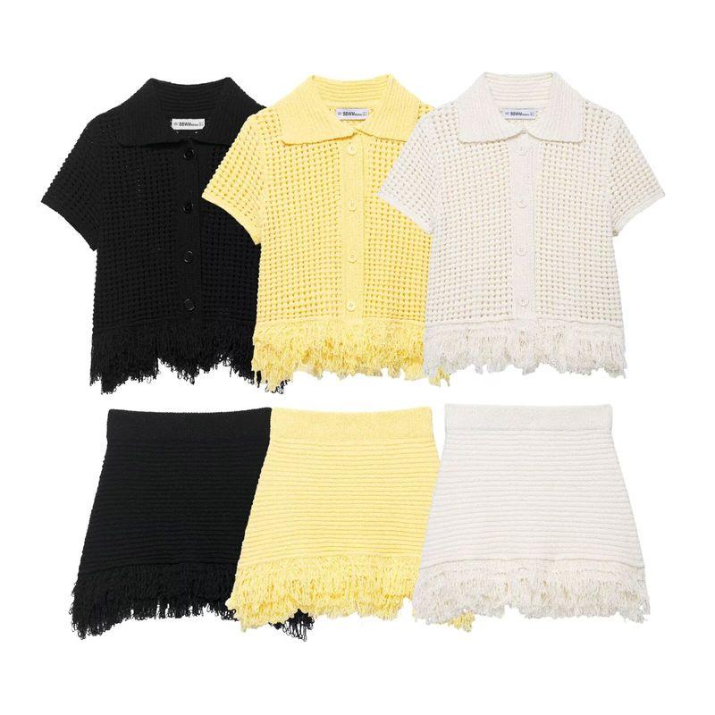 Zbzr Spring New Women Clothes European and American Style Tassel Knitted Outerwear Skirt 4331023 4331005