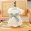 White Spring Cat Dog Dress Hollow Out Pet Skirt Chihuahua Puppy Skirt  Spring/summer