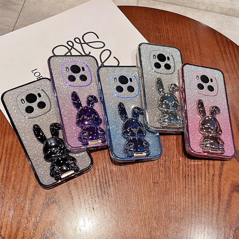 For Honor Magic6 5G Case PC+TPU Rabbit Phone Cover with Pull Kickstand
