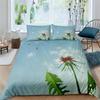 Dandelion Duvet Cover Microfiber Tropical Monstera Leaves Flowers Bedding Set Queen 3D Print Daisy Floral Comforter Cover Decor