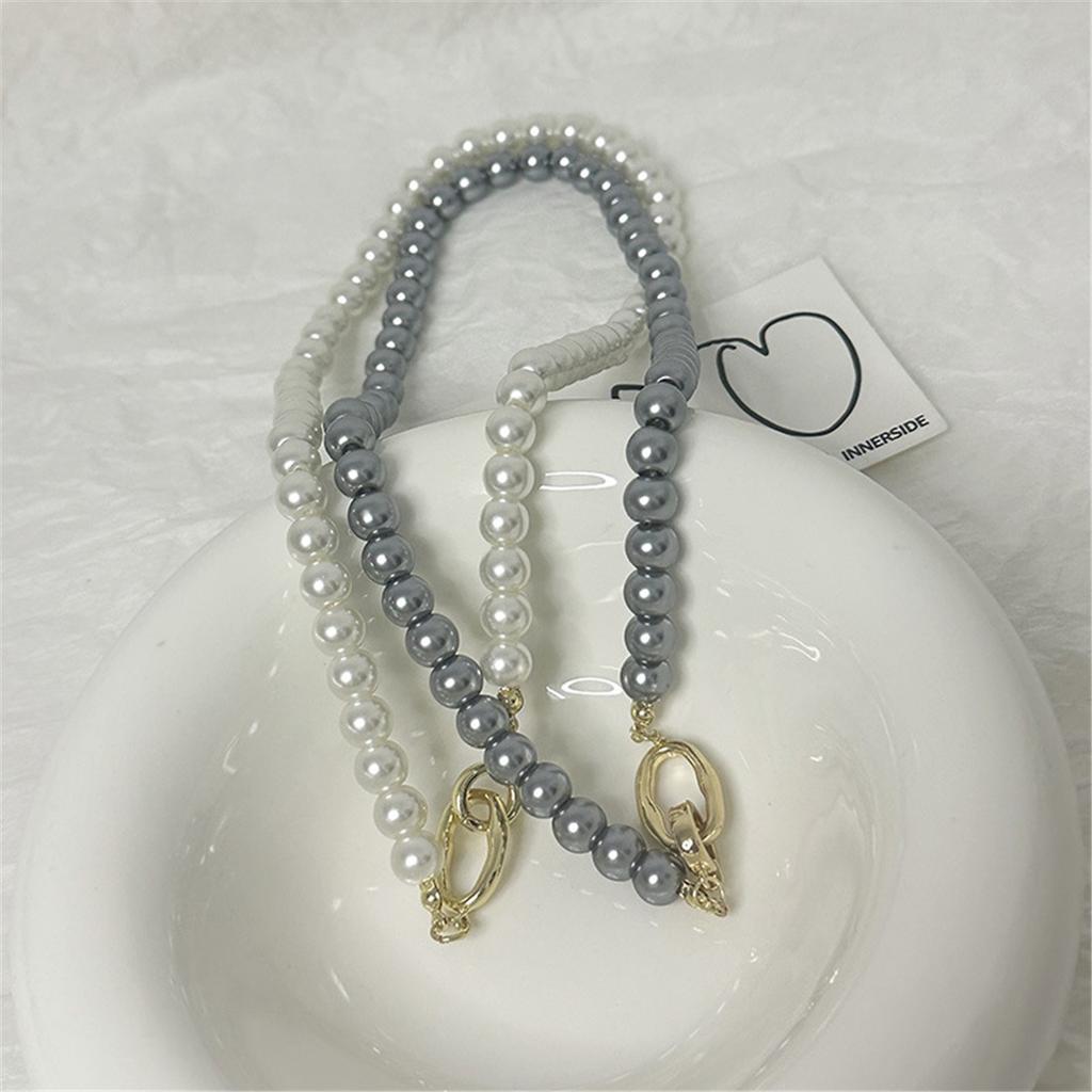 Tooxika Французское ретро легкая роскошь нишевое серое жемчужное ожерелье простое личностное джемперная цепочка женская