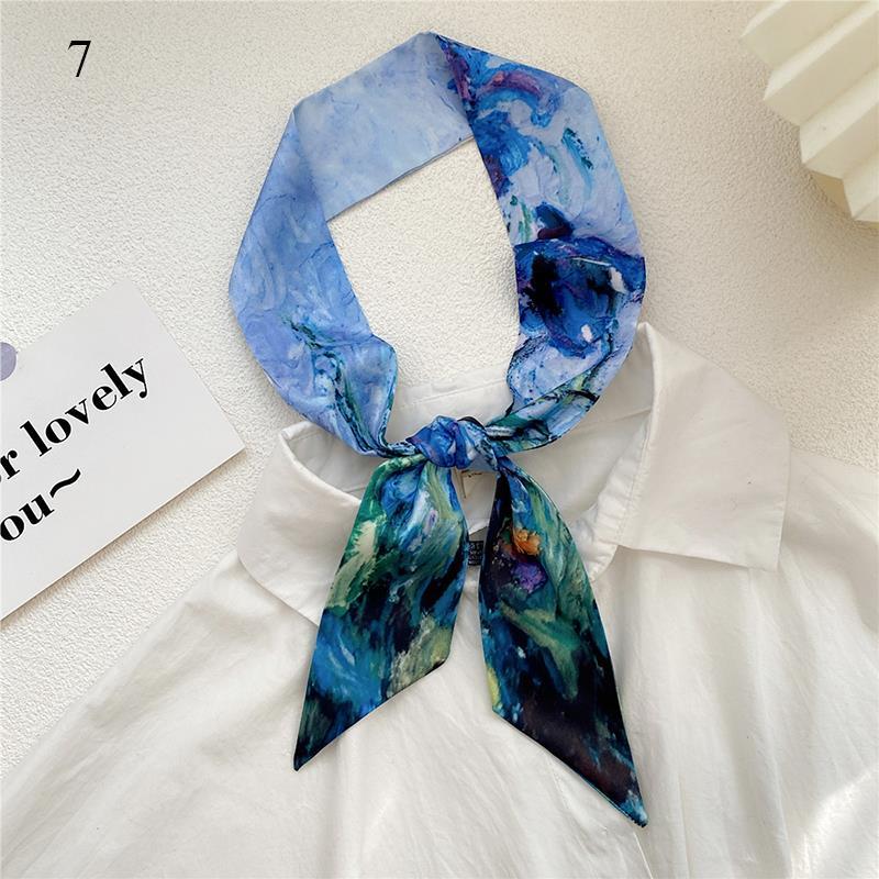 Длинный шарф с принтом из 26 букв, узкая лента, повязка на голову, шейные платки, повязка на сумку с ручкой, бандана, резинка для волос, шейный платок, шелковые маленькие шарфы