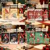 4Pcs/Set Santa Claus Christmas Gel Pen Christmas Keychain Christmas Coil Notebook  Holiday Gifts