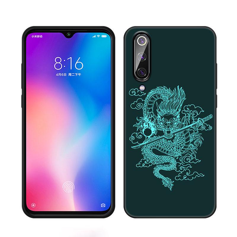 Чехол для телефона с цветочным драконом для Xiaomi Mi A2 8 9 SE Note 10 10T 11 12 Lite 9T 11T 12S 12T Pro A3 6X 12X, мягкий черный чехол из ТПУ