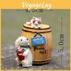 Wine Cute Cartoon Barrel Cat And Dog Mini Model Ornament For Decoration Garden