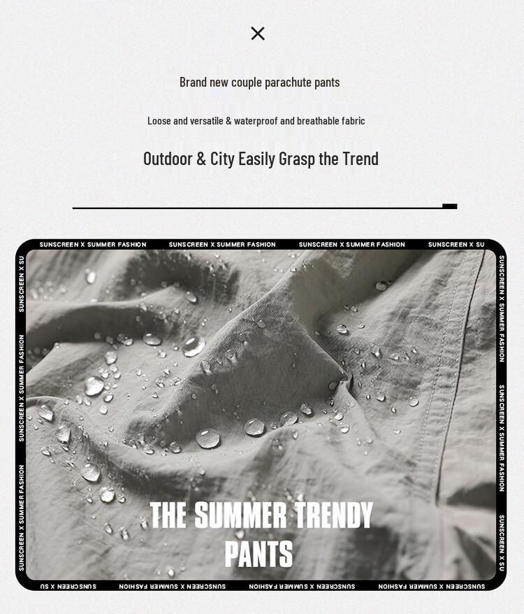 Wassup Sohot Men's Retro American Parachute Cargo Casual Pants