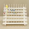 1 Pc Sew Tech Thread Rack, Bright White Wood Thread Holder with 60 Pegs and Extra 10 Long Pegs, Sewing and Embroidery Thread Stand
