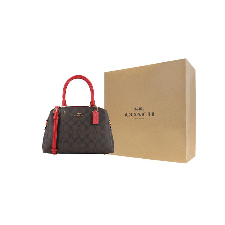 COACH Lillie Coated Canvas Smooth Leather Portable Crossbody Bag , Shoulder Bag Mini Women's (Unisex) Handbags 91494 IMRVQ