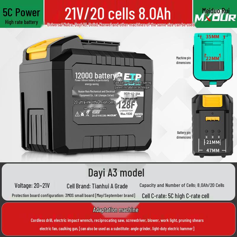 Универсальная серия A3: Беспроводная электрическая гайковерт, Угловая шлифовальная машина, Молоток, Дрель, Циркулярная пила с литиевой батареей