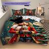 3Pcs Christmas Nutcracker Soldier Bedding Set Quilt Cover Pillowcase Home Christmas Halloween Gift 1 Duvet Cover 2 Pillowcase S27