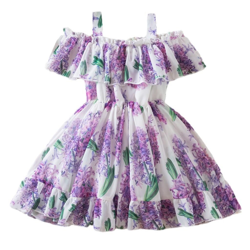 Summer Girls Princess Dress With Chiffon Fabric For Toddler Girls